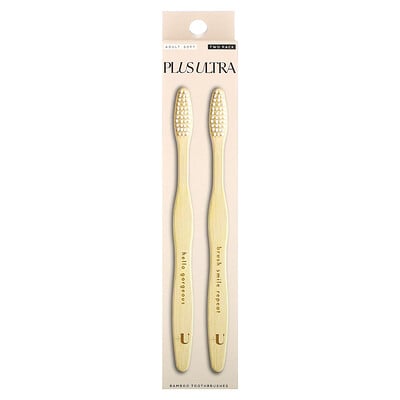 Bamboo Toothbrush, Adult, Soft, 2 Pack
