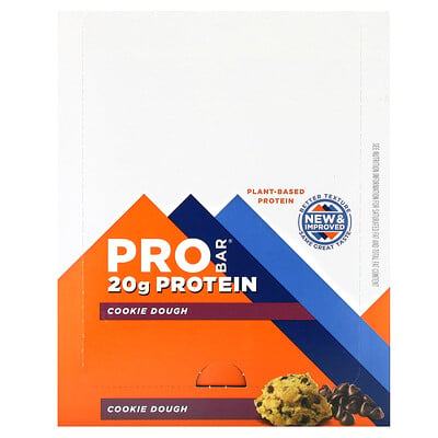 Protein Bar, Cookie Dough, 12 Bars, 2.47 Oz (70 G)