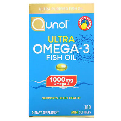 Ultra Omega-3 Fish Oil, Lemon, 1,000 Mg, 180 Mini Softgels