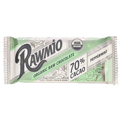 Essential Bar, Organic Raw Chocolate, 70% Cacao, Peppermint