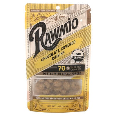 Chocolate Covered Raisins, 70% Dark Raw Chocolate