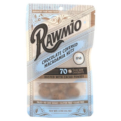 Chocolate Covered Macadamia Nuts, 70% Dark Raw Chocolate