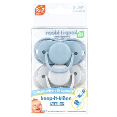 Keep-it-kleen Pacifier, 0-36m, Blue & Gray, 2 Pacifiers