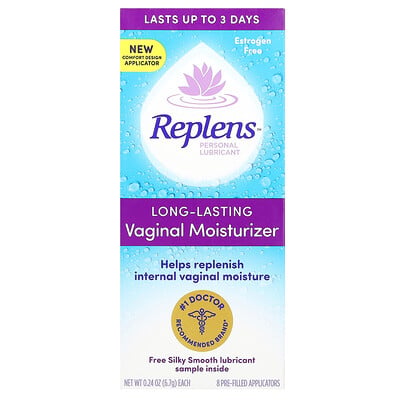 Personal Lubricant, Long-lasting Vaginal Moisturizer, 8 Pre-filled Applicators, 0.24 Oz (6.7 G)