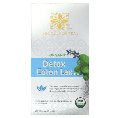 Organic Detox Colon Lax Tea, 20 Tea Bags