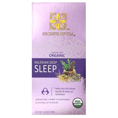 Organic Valerian Deep Sleep Tea, Caffeine Free, 20 Tea Bags