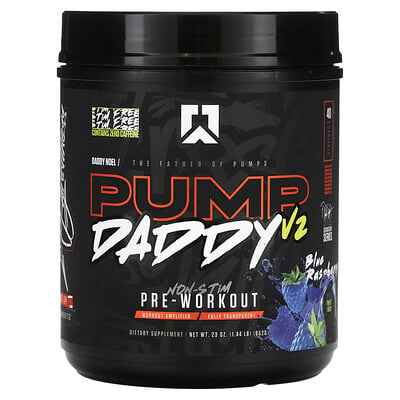 Pump Daddy V2, Non-stim Pre-workout, Blue Raspberry