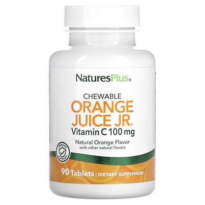 Chewable Orange Juice Jr, Vitamin C, Natural Orange, 100 Mg