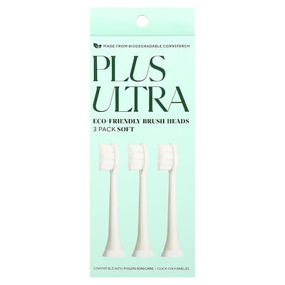 Eco-friendly Brush Heads, Soft, 3 Pack
