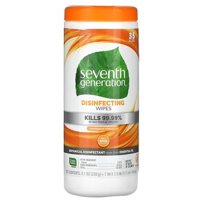 Disinfecting Wipes, Lemongrass Citrus, 35 Wet Wipes