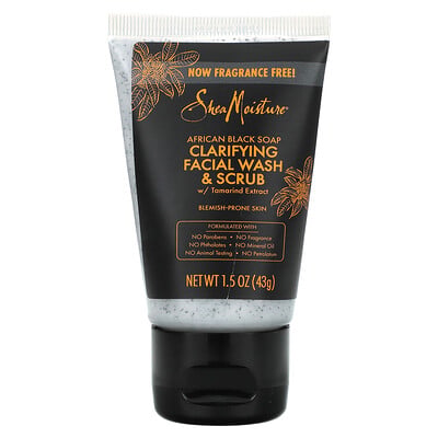 African Black Soap, Clarifying Facial Wash & Scrub, Fragrance Free