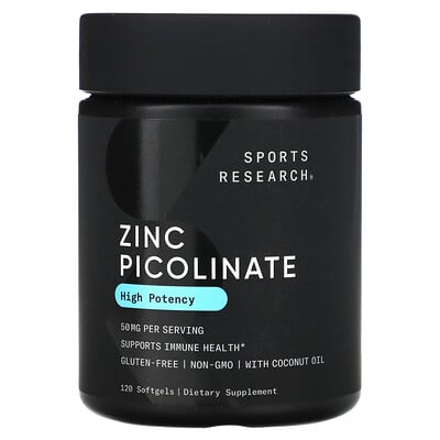 Zinc Picolinate, High Potency, 50 Mg, 120 Softgels