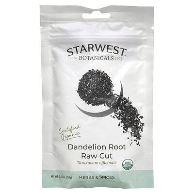 Organic Dandelion Root, Raw Cut