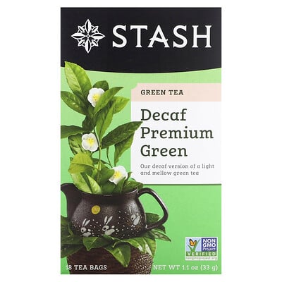 Premium Green Tea, Decaf , 18 Tea Bags