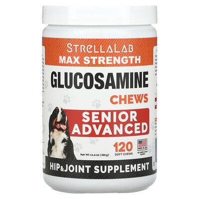 Max Strength Glucosamine Chews, For Dogs, Senior Advanced, 120 Soft Chews