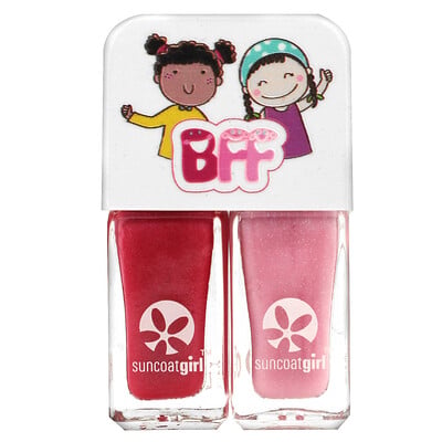 Sweeties Nail Polish Duo Set, Hot Pink & Soft Glitter Pink, 2 Piece Set