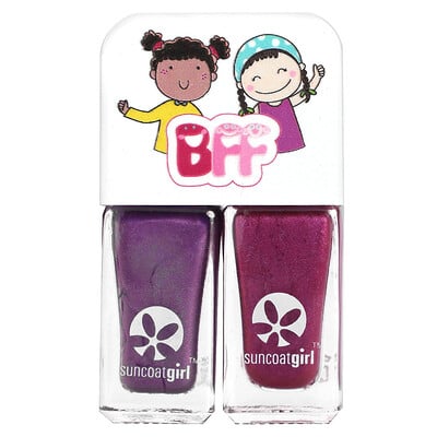Besties Nail Polish Duo Set, Violet & Deep Purple, 2 Piece Set
