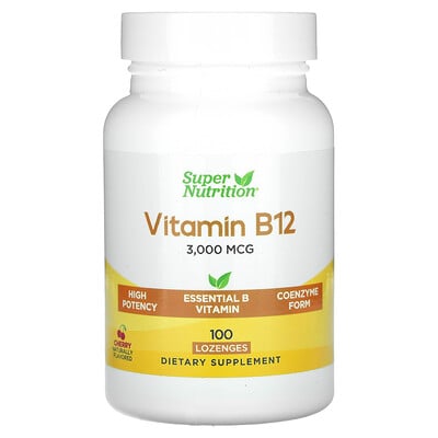 Vitamin B12, Cherry, 3,000 Mcg, 100 Lozenges