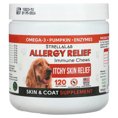 Allergy Relief, Immune Chews, For Dogs, Peanut Butter, 120 Soft Chews