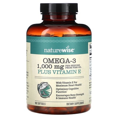 Omega-3 Plus Vitamin E, 180 Softgels