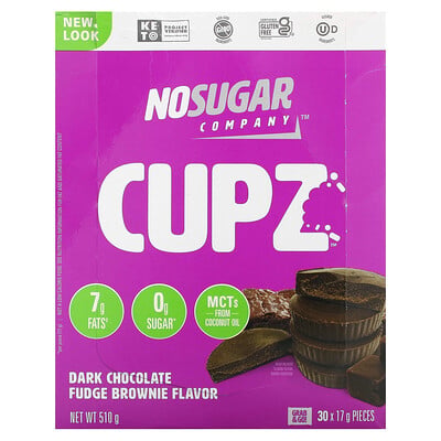 Cupz, Dark Chocolate Fudge Brownie, 30 Cupz, 0.6 Oz (17 G)