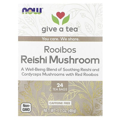 Rooibos Reishi Mushroom Tea, Caffeine Free, 24 Tea Bags