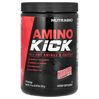 Amino Kick, Hibiscus Strawberry Buzz