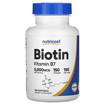 Biotin, 5,000 Mcg, 150 Softgels
