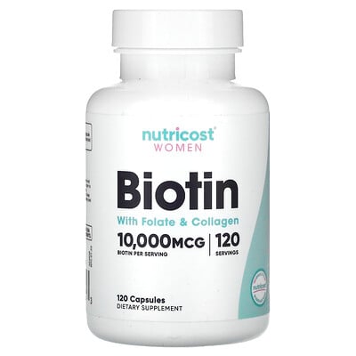 Women, Biotin With Folate & Collagen, 10,000 Mcg