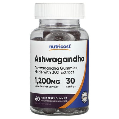 Ashwagandha Gummies, Mixed Berry, 1,200 Mg, 60 Gummies