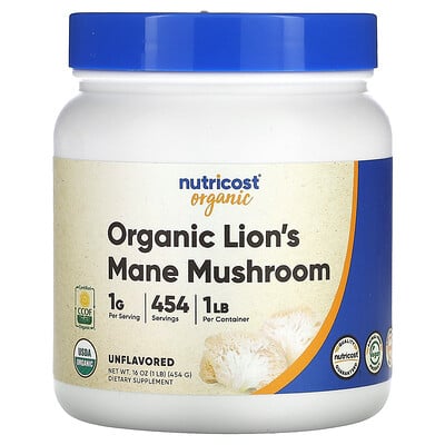 Organic Lion's Mane Mushroom, Unflavored