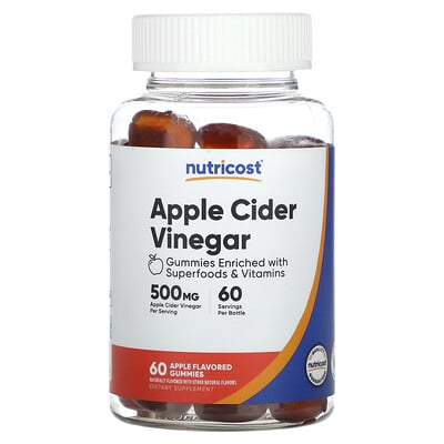 Apple Cider Vinegar Gummies, Apple, 500 Mg, 60 Gummies