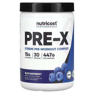 Performance, Pre-x, Xtreme Pre-workout Complex, Blue Raspberry