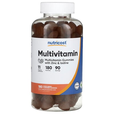 Multivitamin Gummies With Zinc & Iodine, Mixed Berry, 180 Gummies