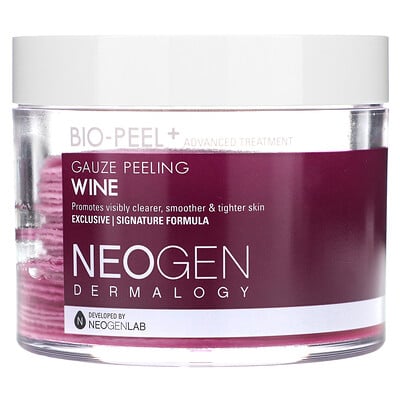 Dermalogy, Bio-peel + Advanced Treatment, Gauze Peeling, Wine, 30 Count