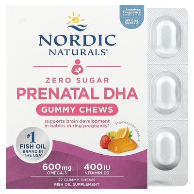 Zero Sugar Prenatal Dha, Strawberry Orange, 27 Gummy Chews