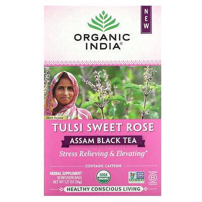 Assam Black Tea, Tulsi Sweet Rose, 18 Infusion Bags