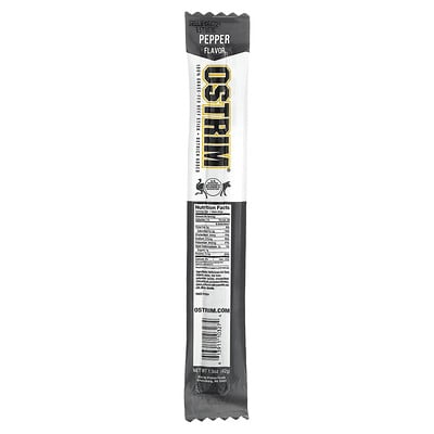 100% Grass-fed Beef Stick, Ostrich Added, Pepper, 1 Stick