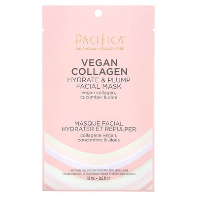 Hydrate & Plump Beauty Facial Mask, Vegan Collagen