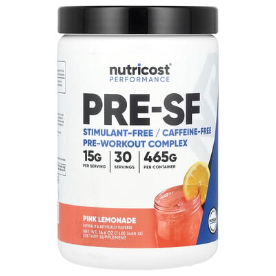 Performance, Pre-sf, Stimulant-free Pre-workout Complex, Pink Lemonade