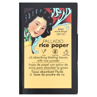 Rice Paper, Oil-absorbing Blotting Tissues, Warm Beige Rpa8, 40 Tissues