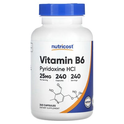 Vitamin B6, Pyridoxine Hcl, 25 Mg