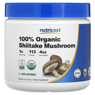 100% Organic Shiitake Mushroom, Unflavored