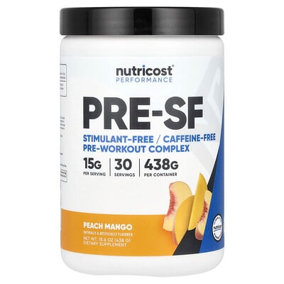Performance, Pre-sf, Stimulant-free Pre-workout Complex, Peach Mango