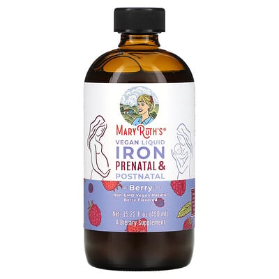 Vegan Liquid Iron Prenatal & Postnatal, Berry