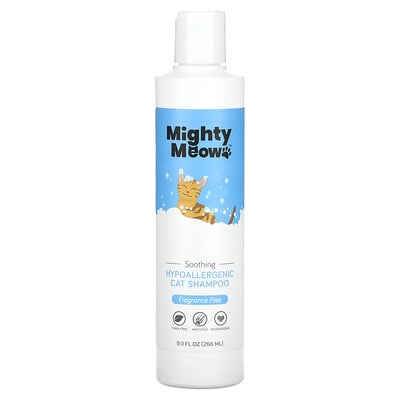 Mighty Meow, Hypoallergenic Cat Shampoo, Fragrance Free
