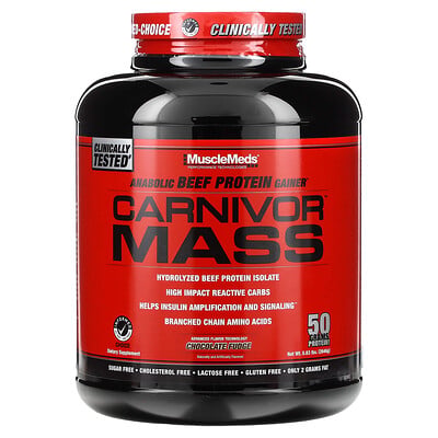 Carnivor Mass, Anabolic Beef Protein Gainer, Chocolate Fudge