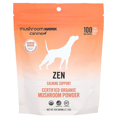 Zen, Certified Organic Mushroom Powder, For 50 Lb Pet, For Dogs And Cats