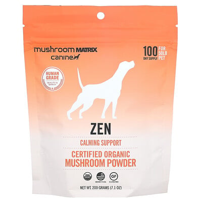 Zen, Certified Organic Mushroom Powder, For 50 Lb Pet, For Dogs And Cats