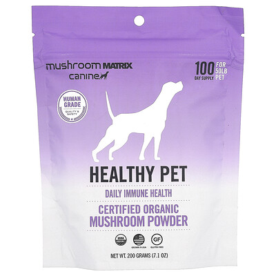 Healthy Pet, Certified Organic Mushroom Powder, For 50 Lb Pet, For Dogs And Cats